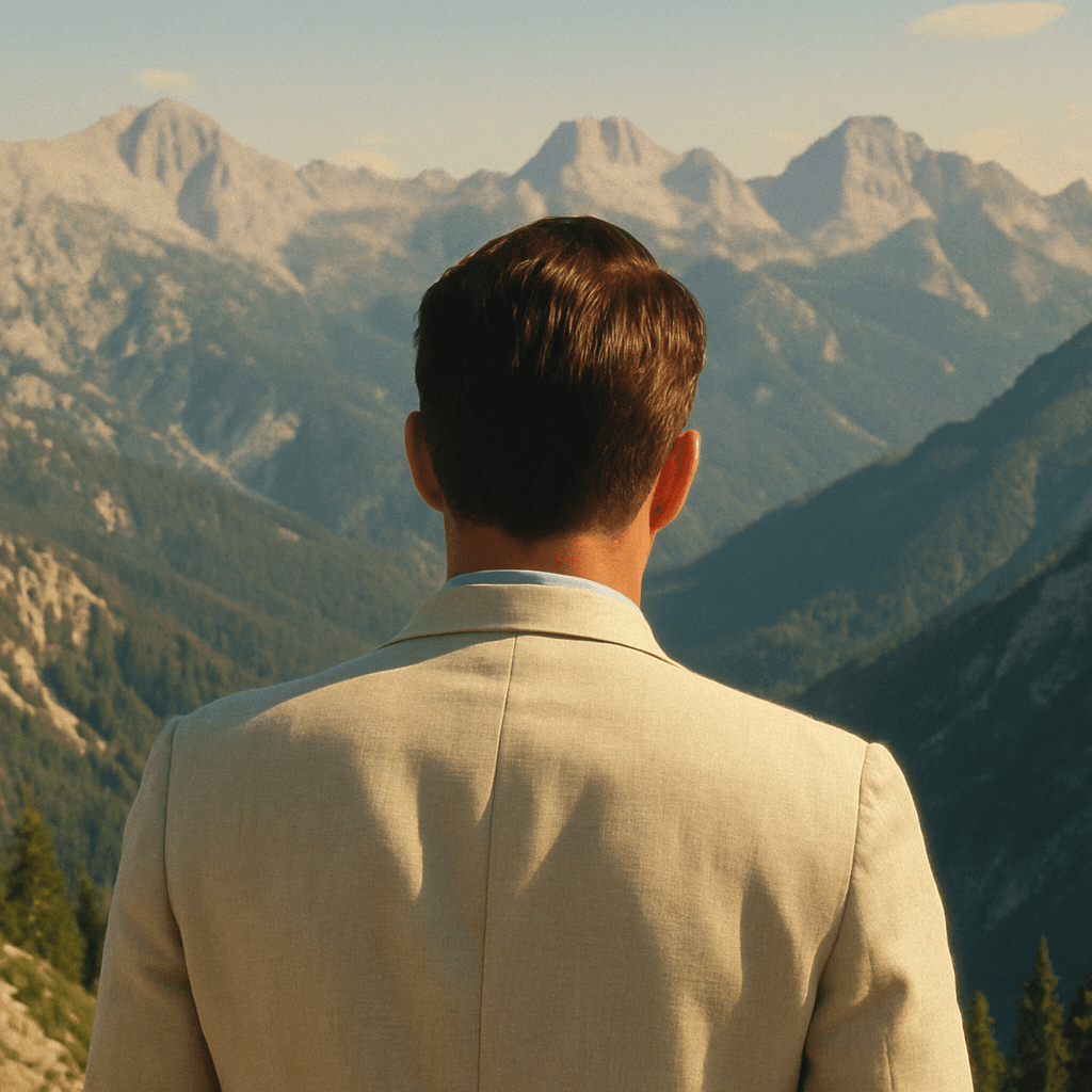 Man admiring mountains