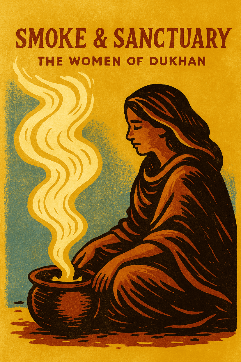Sudanese woman in Dukhan smoke ritual