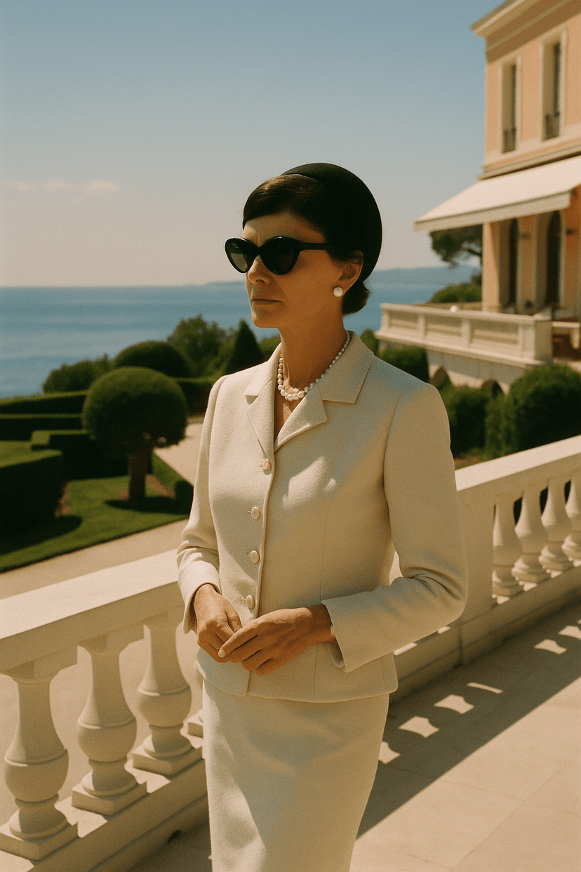 Elegant woman in minimalist setting, representing the art of selective living